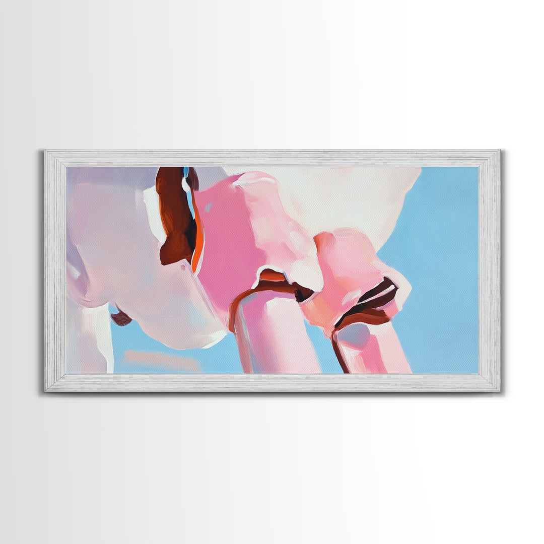 Pink Skull, Contemporary Pop Art, Bold Wall Decor, Cool Living Room Art, Unique Framed Canvas Print, Edgy Aesthetic Artwork