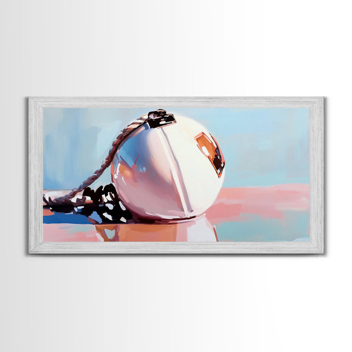 Nautical Buoy, Seaside Art, Coastal Minimalist, Ocean Reflections, Nautical Aesthetic, Marine Life Decor, Canvas Print, Bathroom