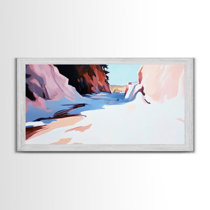 Canyon Landscape, Desert Painting, Western Wall Art, Nature Inspired Decor, Earth Tone Artwork, Framed Canvas Print, Boho Home Aesthetic