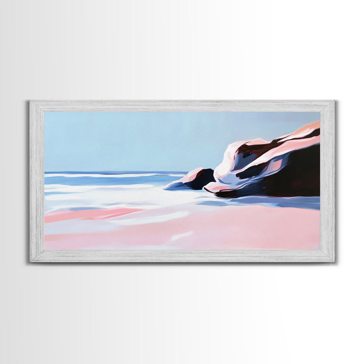 Ocean Breeze, Rolling Waves, Beach Escape, Canvas Print, Coastal Wall Art, Living Room Decor, Nautical Painting, Blue Seaside Art