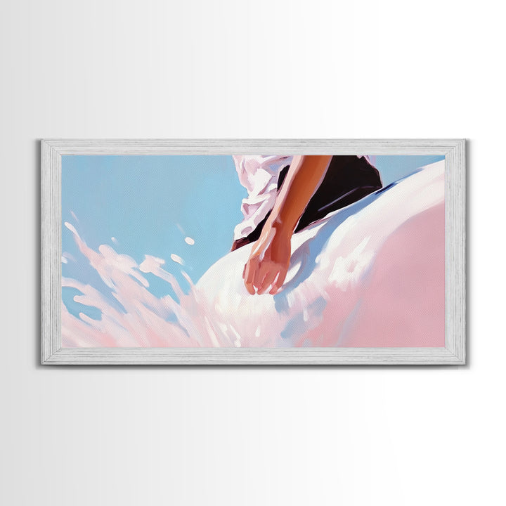Ocean Breeze, Surreal Splash, Coastal Aesthetic, Modern Beach Art, Nautical Decor, Bedroom Wall Art, Dreamy Pastel Art, Canvas Print