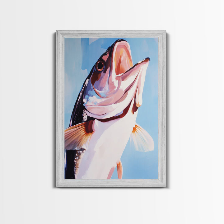 Bass Fish, Fishing Wall Art, Nautical Decor, Sport Fishing, Canvas Print, Coastal Home, Lake House Decor, Rustic Cabin, Ocean Inspired