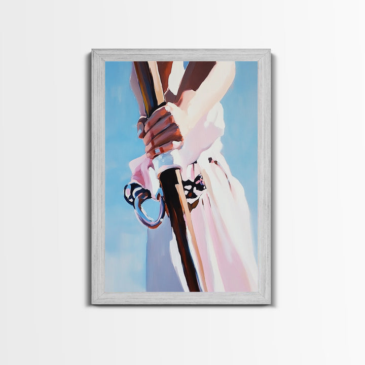 Rowing Oars, Nautical Art, Coastal Home Decor, Ocean Wall Art, Framed Canvas Print, Minimalist Seascape, Beach House Art, Modern Print