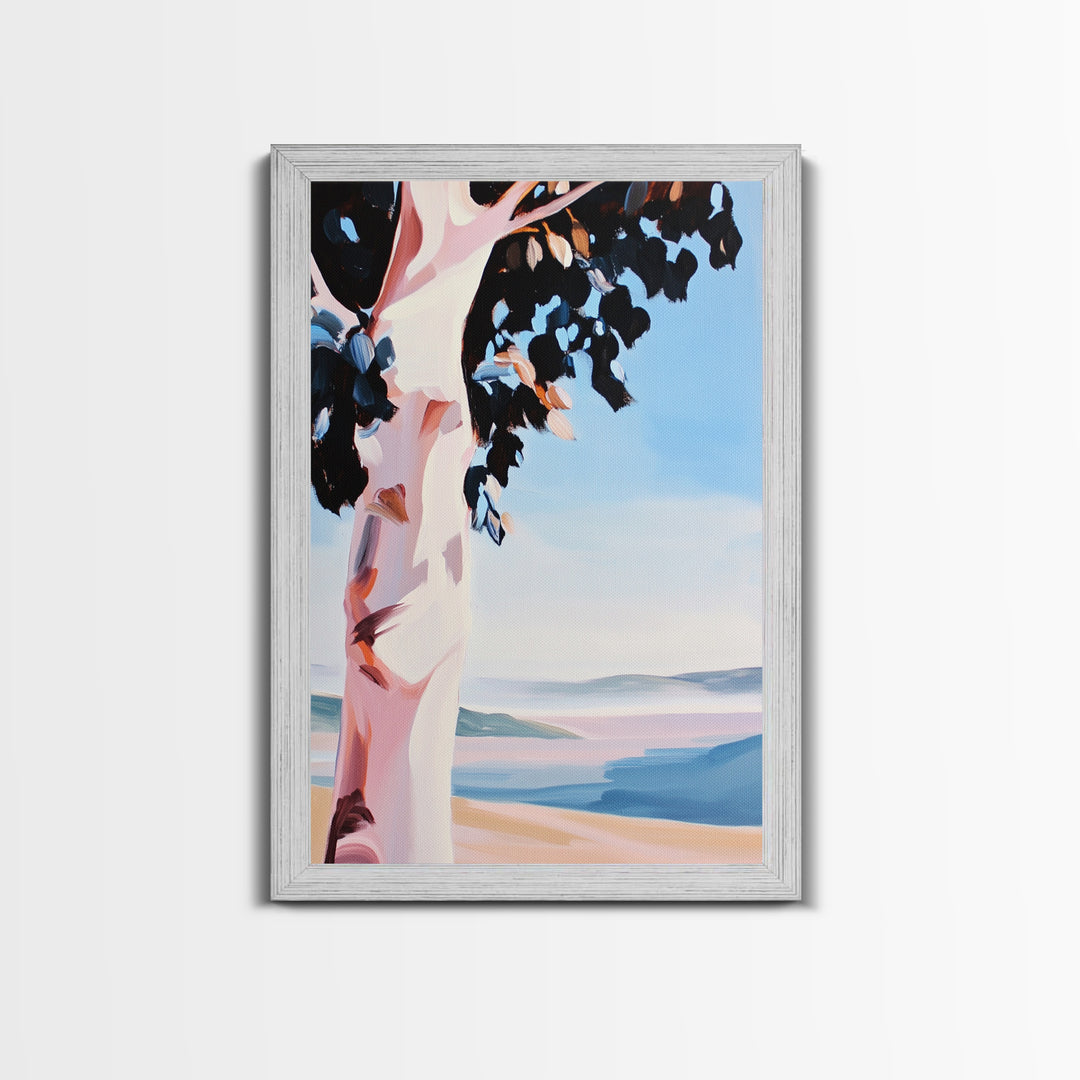 Birch Tree, Forest Wall Art, Nature Inspired Decor, Scandinavian Aesthetic, Woodland Theme, Earthy Tones, Canvas Print, Serene Landscape