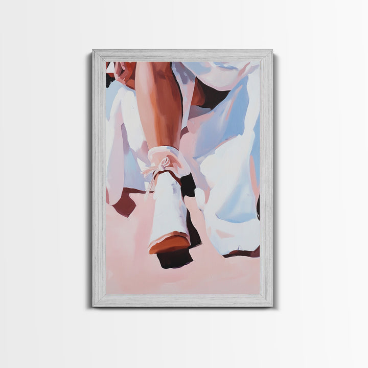Ballet Shoes, Feminine Art, Elegant Decor, Fashion Print, Framed Canvas Print, Modern Wall Art, Soft Aesthetic, Romantic Artwork