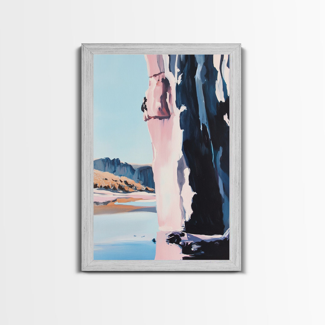 Canyon Cliff, Nature Print, Desert Landscape, Travel Wall Art, Framed Canvas Print, Boho Decor, Southwest Aesthetic, Modern Minimalism