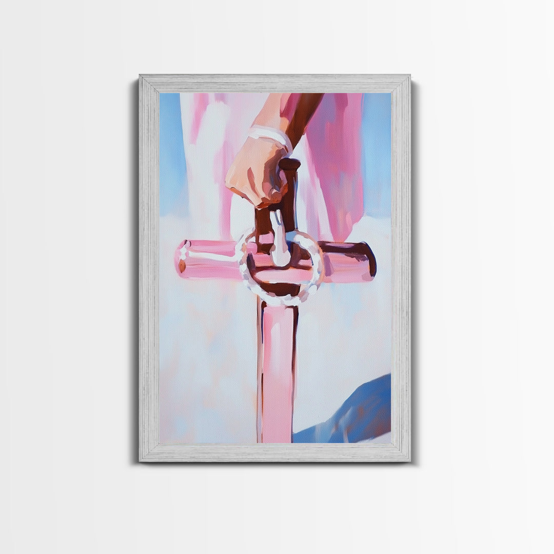 Nautical Anchor, Maritime Wall Art, Rustic Coastal Decor, Minimalist Seaside Painting, Framed Canvas Print, Ocean Home Aesthetic