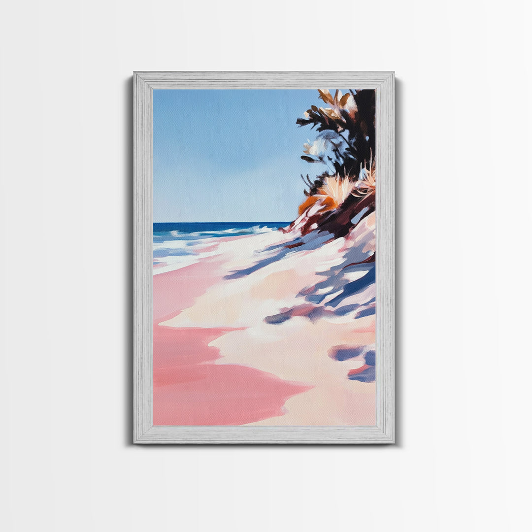 Coastal Waves, Summer Beach Art, Ocean Seascape Painting, Framed Canvas Print, Nautical Wall Art, Living Room Decor, Beach House Artwork