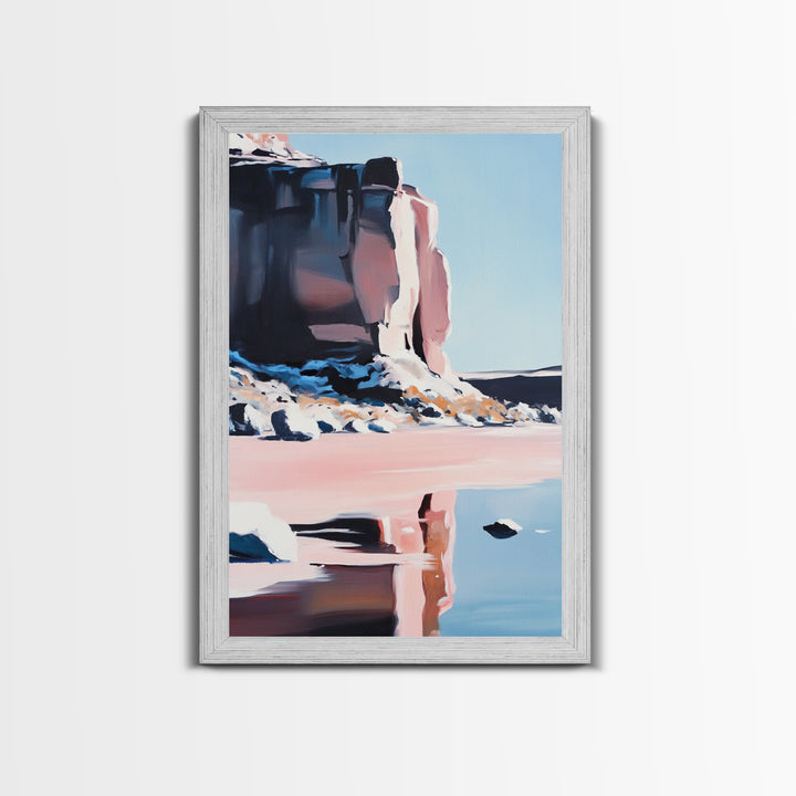 Canyon Reflection, Desert Landscape, Modern Southwest, Nature Wall Art, Framed Canvas Print, Earthy Tones, Office Decor, Boho Aesthetic