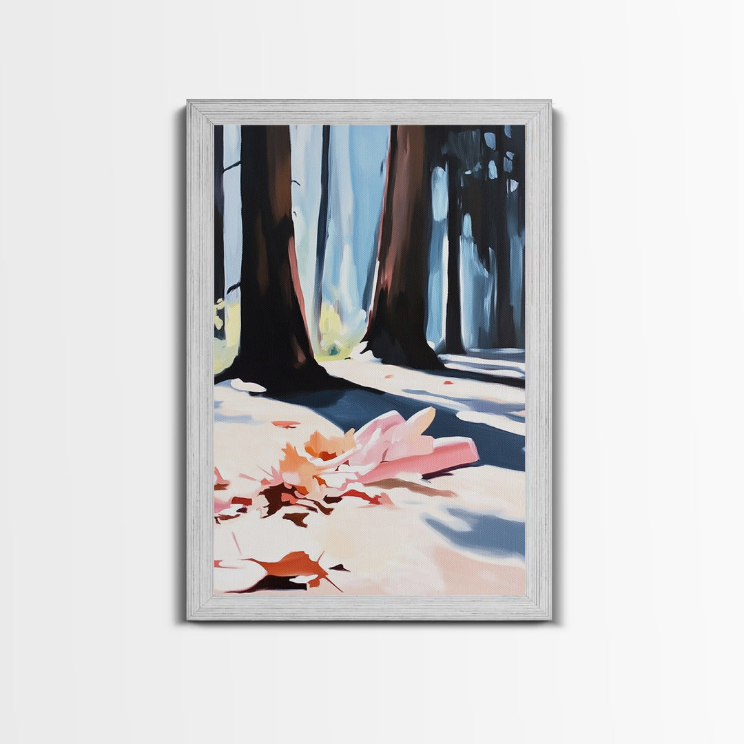 Autumn Forest, Fall Leaves, Cozy Aesthetic, Seasonal Art, Rustic Decor, Warm Tones, Nature Painting, Canvas Print, Living Room Wall Art