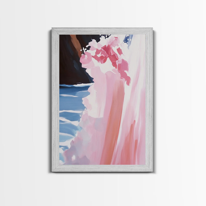 Nature, Waterfall Reflection, Zen, Framed Canvas Print, Peaceful Wall Art, Modern Minimalist Decor, Relaxing Home Aesthetic, Spa Artwork