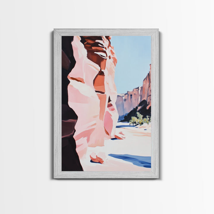 Desert Canyon, Red Rock Art, Southwest Landscape Print, Framed Canvas Print, Nature Lover Gift, Rustic Western Home Decor