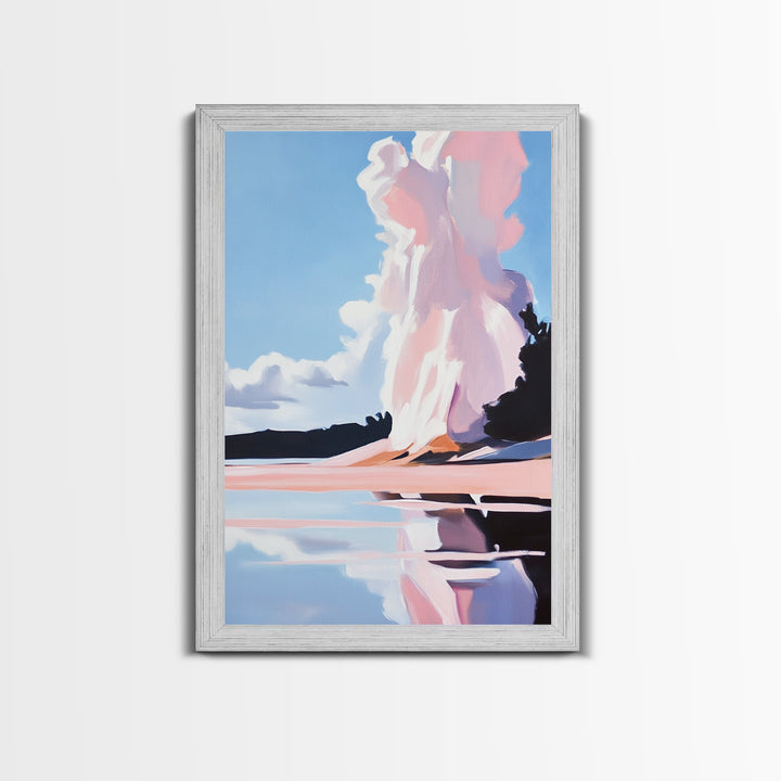 Cloud Reflection, Sky and Water Art, Dreamy Seascape Print, Framed Canvas Print, Serene Coastal Decor, Modern Nature Artwork
