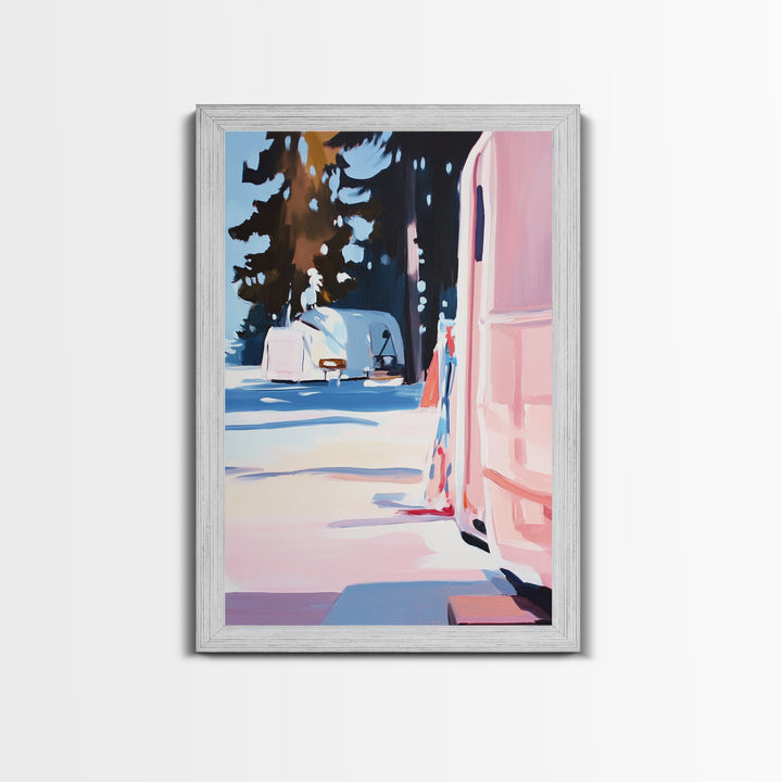 Camper Life, Forest Retreat, Cozy Camping, Canvas Print, Outdoor Adventure, RV Decor, Travel Lover Art, Scenic Nature Painting