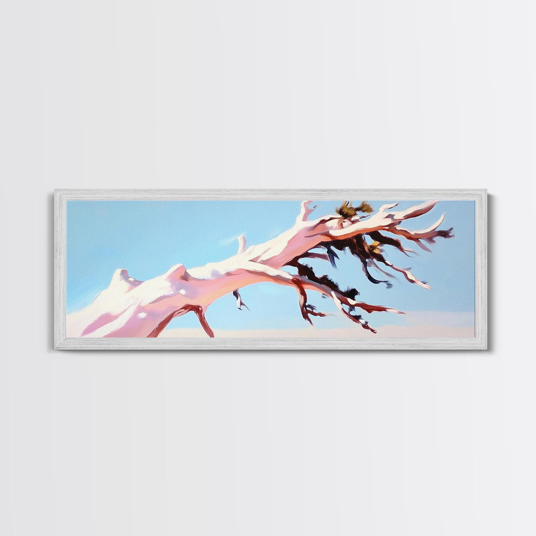 Desert Tree, Abstract Landscape, Earthy Tones, Canvas Print, Minimalist Nature Art, Living Room Wall Decor, Modern Boho Painting