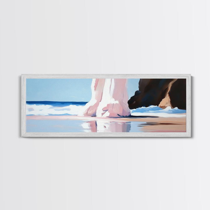 Ocean Reflection, Coastal Dreamscape, Surreal Beach Scene, Seascape Art, Calm Relaxing Decor, Living Room Aesthetic, Canvas Print
