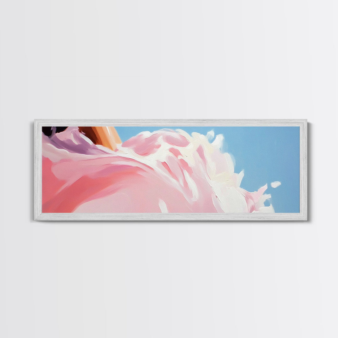 Abstract Floral Art, Soft Pink Flowers, Boho Home Decor, Minimalist Framed Canvas Print, Elegant Wall Art, Feminine Bedroom Painting