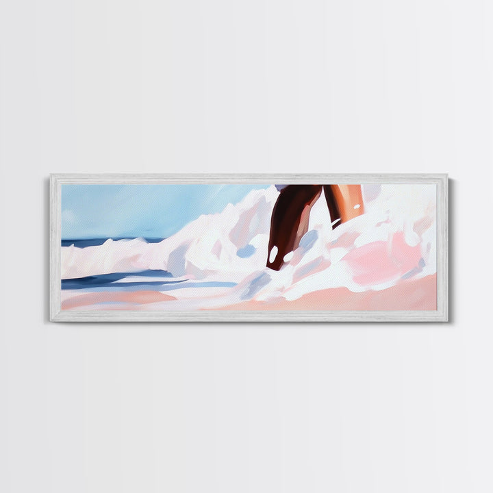 Ocean Splash Painting, Coastal Wave Print, Minimalist Beach Art, Soft Pastel Seascape, Large Canvas Print, Boho Home Decor, Bedroom Art