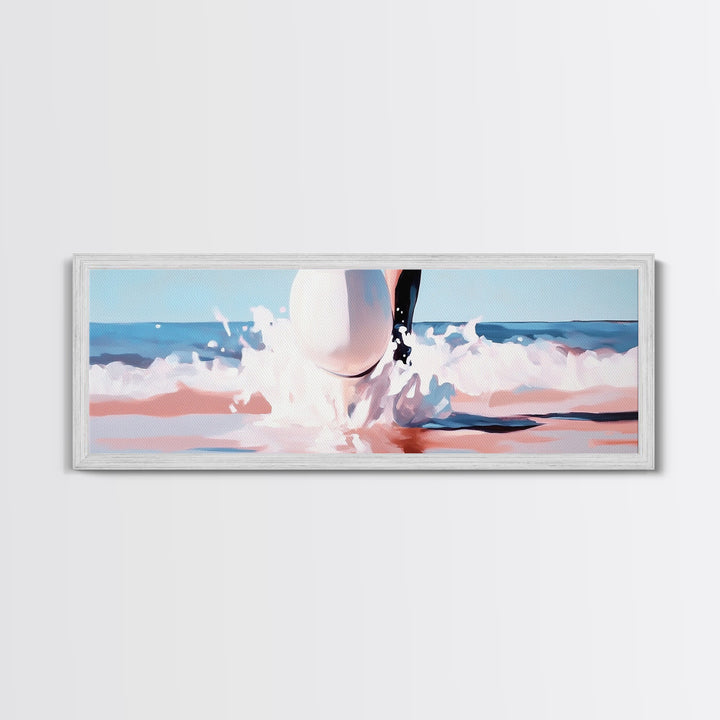 Coastal Serenity, Ocean View, Beach Art, Framed Canvas Print, Minimalist Coastal Decor, Seaside Painting, Nautical Home Wall Art