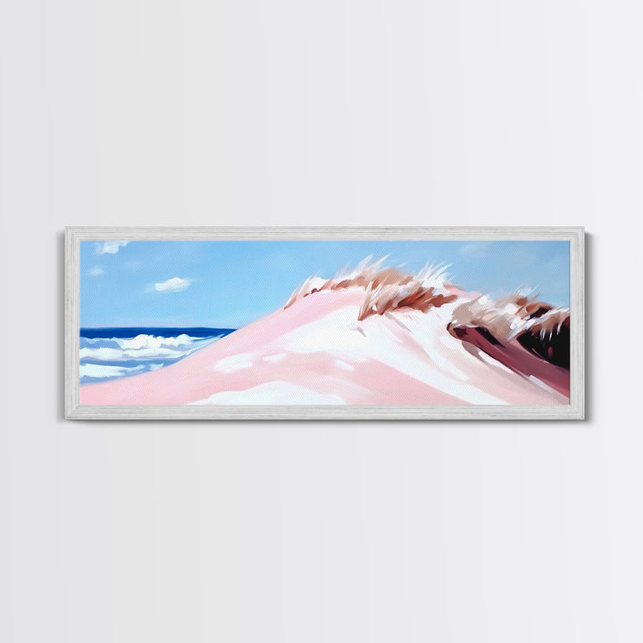 Coastal Dunes, Ocean Breeze, Beach Landscape, Pastel Art, Canvas Print, Nautical Wall Art, Bathroom Decor, Coastal Home Art