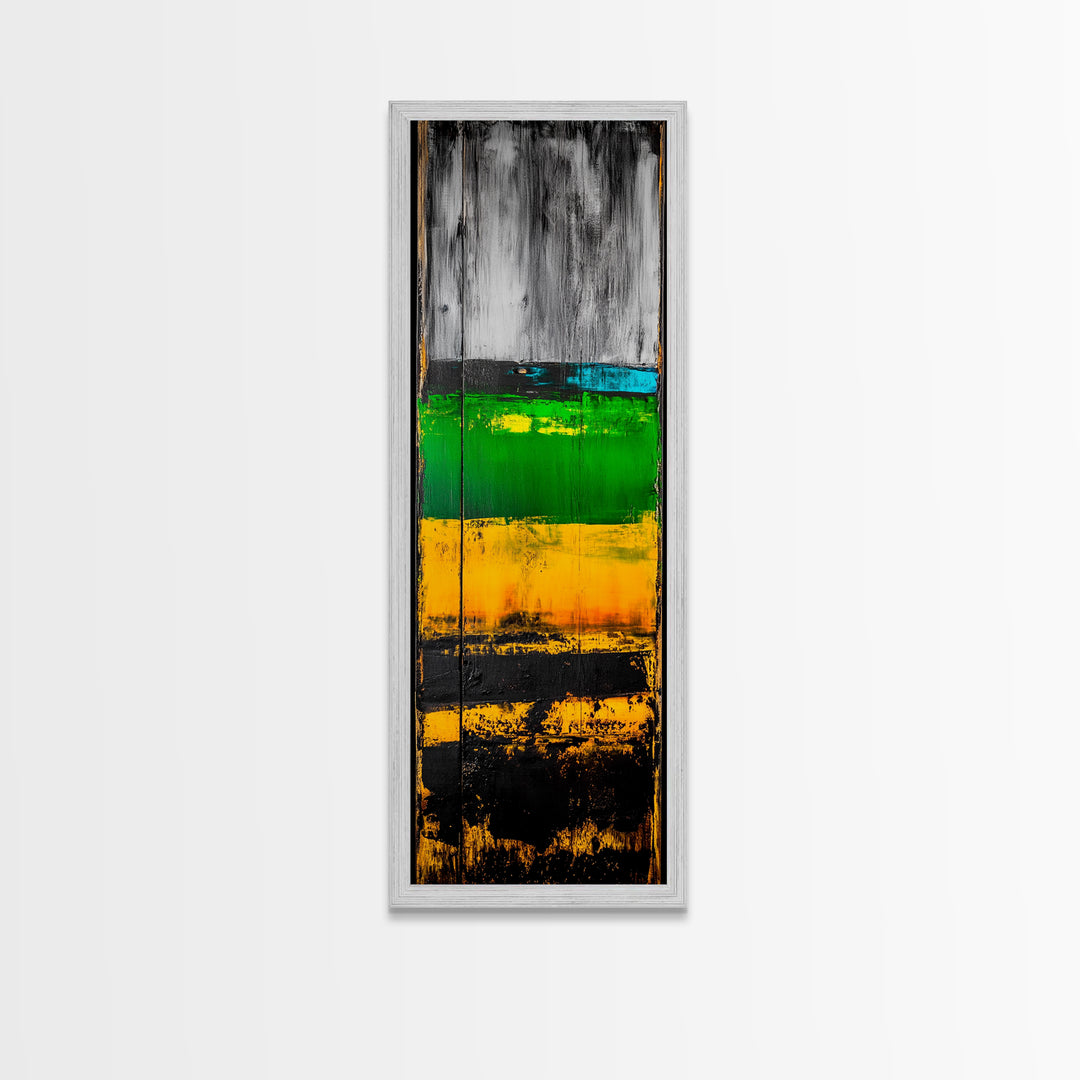 Rustic Abstract, Distressed Wood Texture Painting, Modern Farmhouse Wall Art, Framed Canvas Print, Industrial Decor, Neutral Artwork