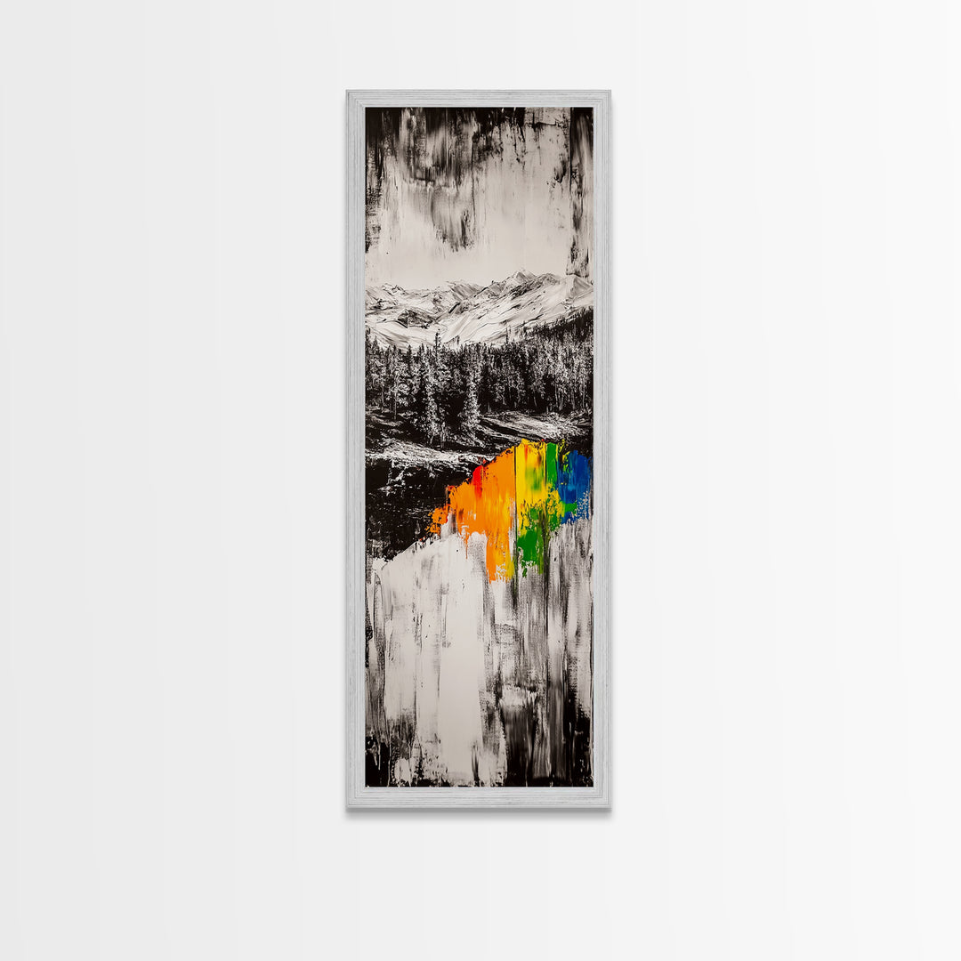 Autumn Hills, Colorful Fall Landscape, Rustic Cabin Art, Modern Impressionist, Vibrant Nature Scene, Canvas Print