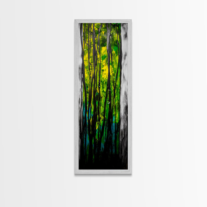 Abstract Forest, Green Nature, Textured Painting, Boho Wall Art, Canvas Print, Modern Home Decor, Living Room Art, Earthy Tones