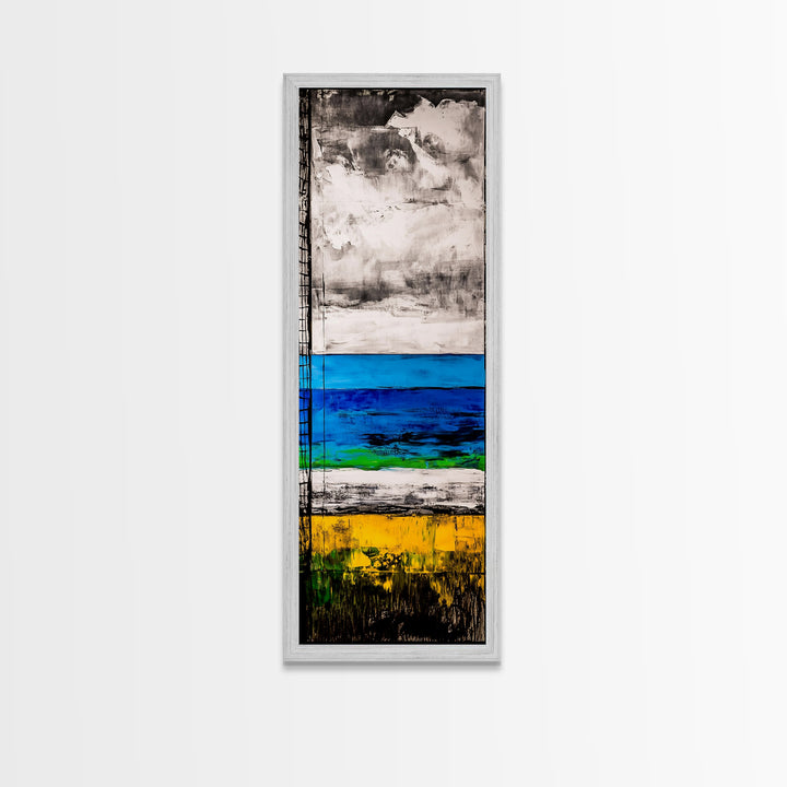 Abstract Beach, Ocean Wall Art, Modern Coastal, Seascape Painting, Minimalist Decor, Contemporary Art, Canvas Print, Living Room