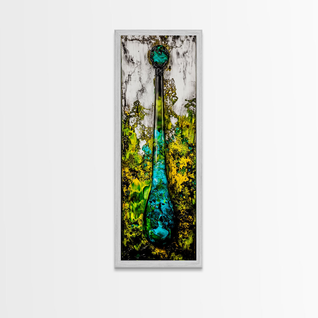 Abstract Glass Art, Fluid Painting Print, Green and Blue Modern Art, Contemporary Wall Decor, Unique Home Accent, Canvas Print