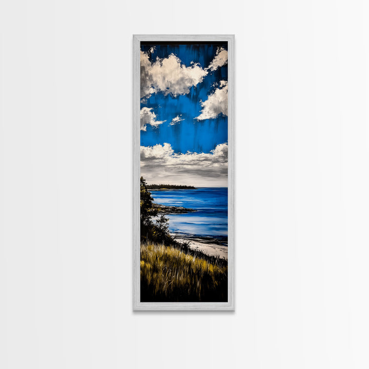 Blue Sky, Coastal Landscape Print, Nature Inspired Decor, Scenic Horizon Art, Beach House Aesthetic, Calming Atmosphere, Canvas Print