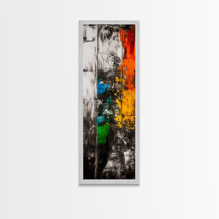 Color Block, Abstract Expressionist Art, Geometric Painting, Bold Textured Canvas, Vibrant Aesthetic, Statement Piece, Framed Canvas Print