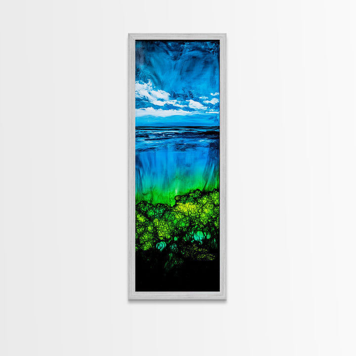 Ocean View, Tropical Water Scene, Coastal Home Art, Blue Green Landscape, Relaxing Beach Aesthetic, Tranquil Home, Canvas Print