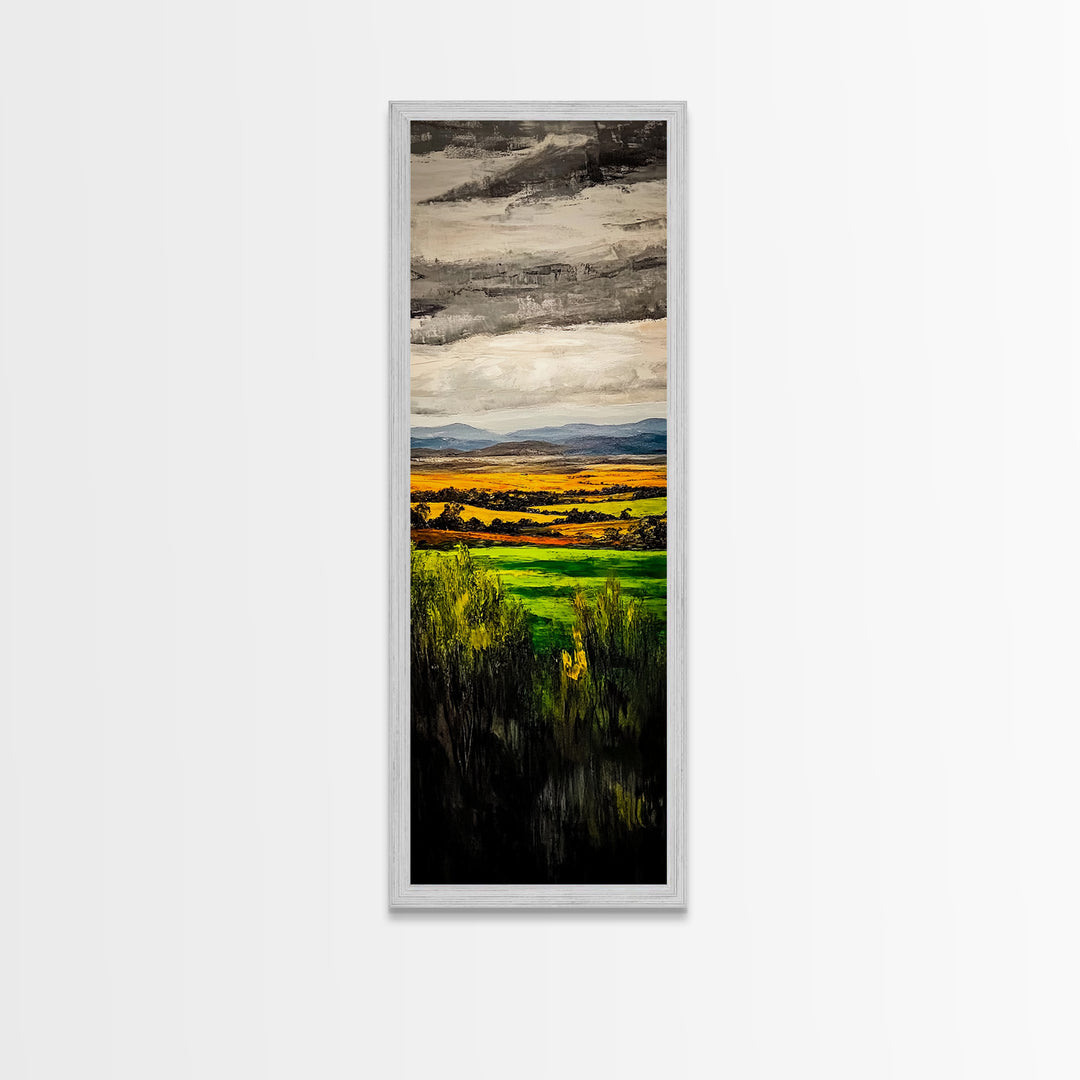 Rolling Fields, Golden Hills, Autumn Landscape, Rustic Home Decor, Living Room Art, Framed Canvas Print, Nature Wall Art