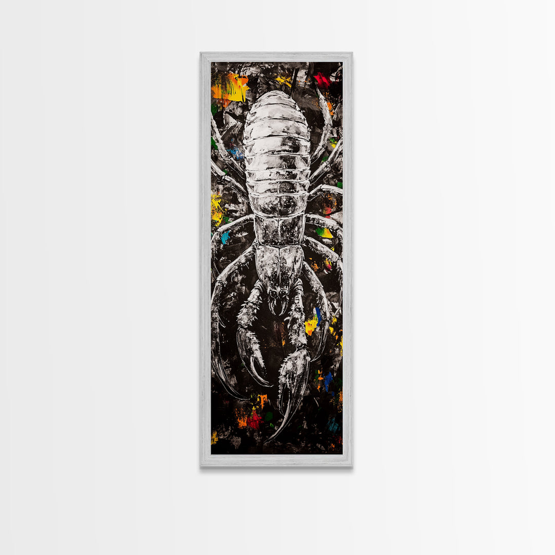 Black Scorpion, Dark Abstract Art, Edgy Wall Decor, Framed Canvas Print, Unique Gift, Gothic Art, Bold Statement Artwork