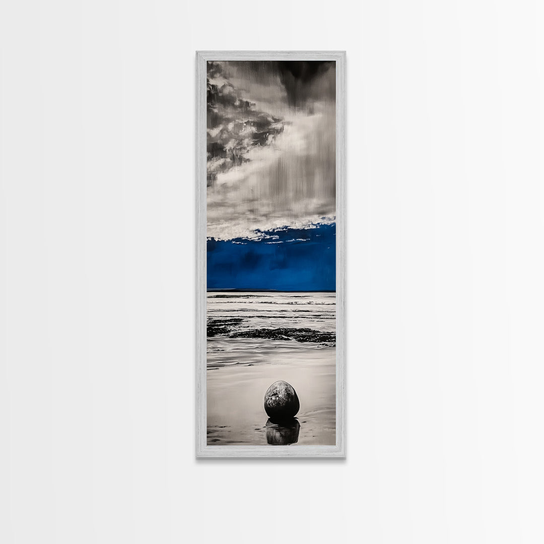 Ocean Meditation, Serene Seascape, Minimalist Blue, Canvas Print, Beach House Wall Art, Tranquil Coastal Decor, Relaxing Waves