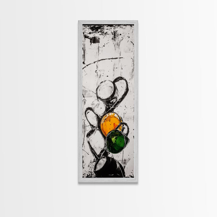 Coffee, Cups, Abstract, Canvas Print, Kitchen Wall Art, Minimalist Coffee Decor, Black and White Modern Art, Cafe Style, Chic Artwork