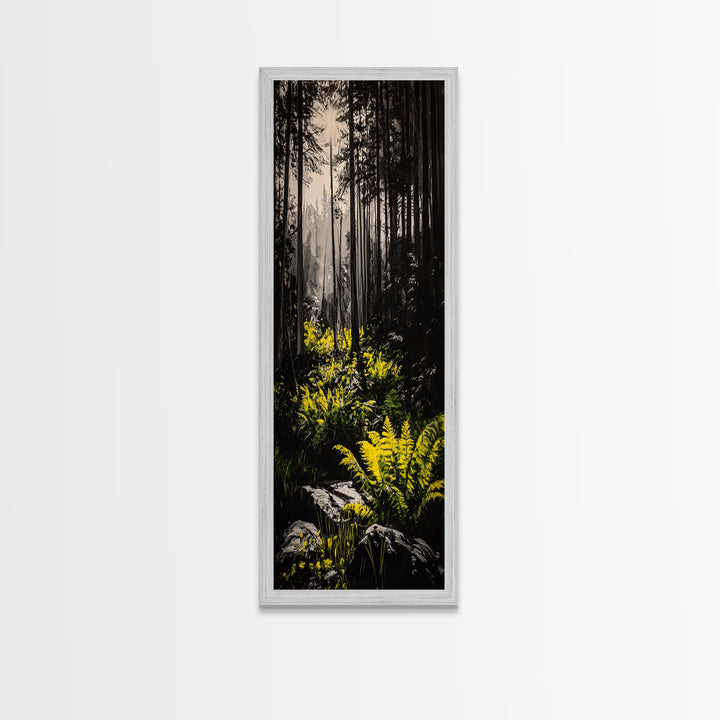 Forest, Ferns, Nature, Canvas Print, Dark Green Wall Art, Botanical Decor, Woodland Artwork, Tranquil Nature Scene, Earthy Home Accent