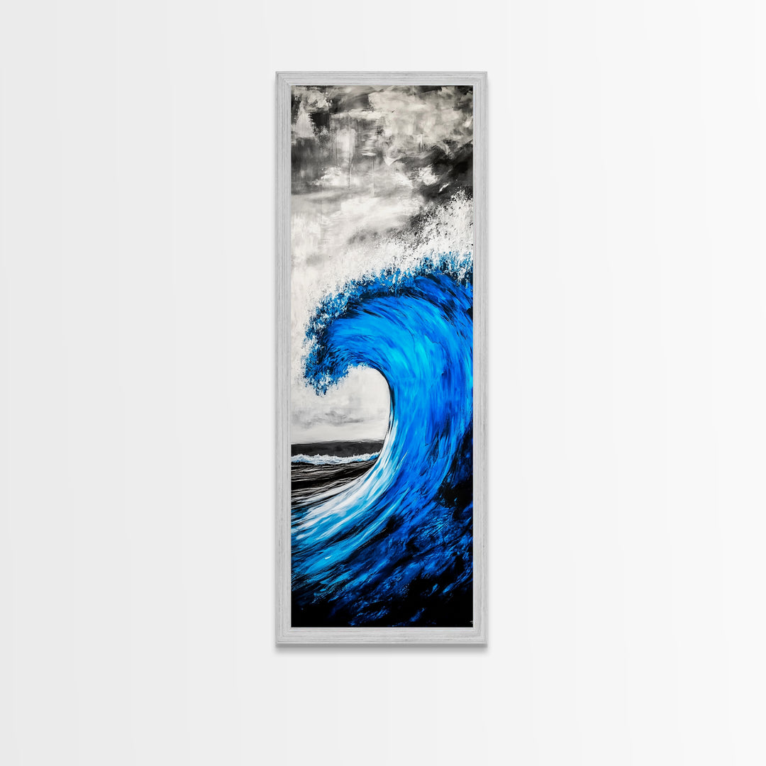 Blue Wave, Powerful Surf, Abstract Water, Canvas Print, Ocean Wall Art, Coastal Minimalist Decor, Modern Beach Home Artwork