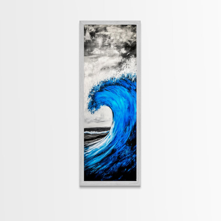 Blue Wave, Powerful Surf, Abstract Water, Canvas Print, Ocean Wall Art, Coastal Minimalist Decor, Modern Beach Home Artwork