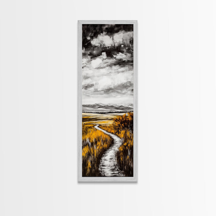 Golden Fields, Rustic Landscape, Fall Wall Art, Country Home Decor, Large Canvas Print, Nature Inspired Art, Living Room Wall Art