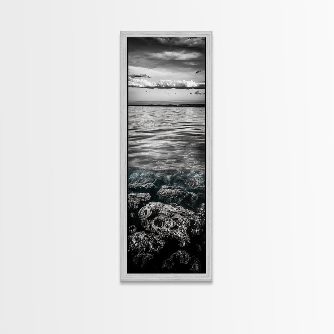 Ocean Depths, Coastal Art, Black and White Photography, Canvas Print, Beach Wall Art, Nautical Decor, Ocean Print, Modern Home Decor
