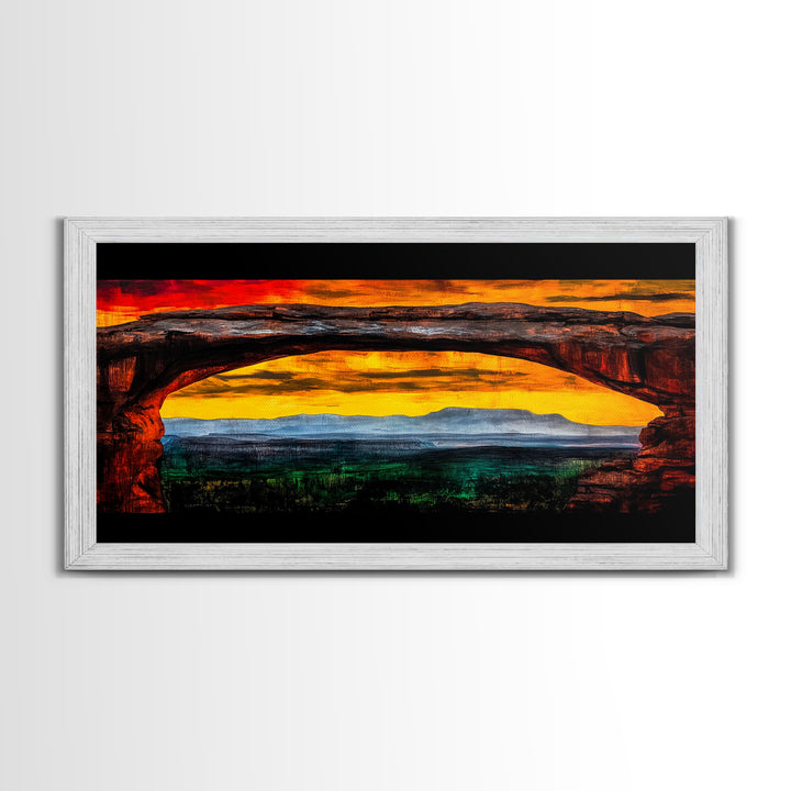 Desert Arch, Southwest Landscape, National Park Painting, Sunset Wall Art, Western Home Decor, Grand Canyon Art, Canvas Print