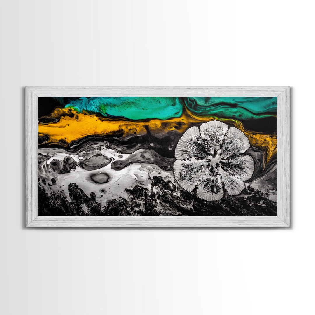 Abstract Fluid, Colorful Swirl, Black Gold Art, Canvas Print, Modern Wall Art, Living Room Art, Unique Home Decor