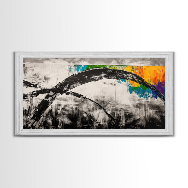 Abstract Arch, Black and White Art, Minimalist Style, Modern Abstract, Contemporary Painting, Neutral Tones, Office Wall, Canvas Print