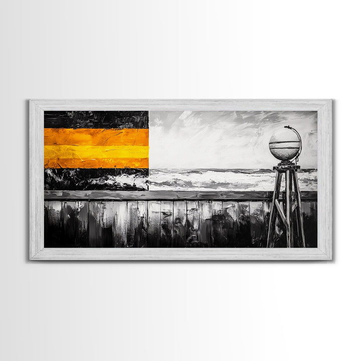 Buoy, Nautical, Ocean, Abstract, Framed Canvas Print, Coastal Decor, Beach House Wall Art, Minimalist Art, Modern Abstract Painting