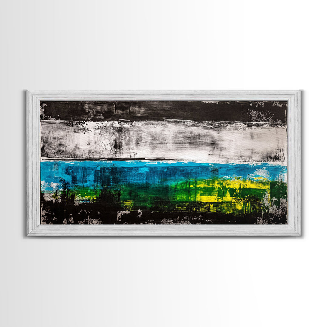 Abstract Ocean, Modern Art, Blue and Green, Coastal Canvas Print, Minimalist Waves, Contemporary Wall Art, Beach House Decor, Bold Art