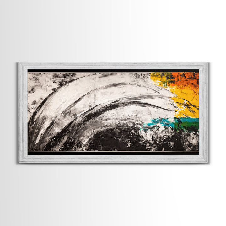 Abstract Waves, Modern Wall Art, Contemporary Painting, Minimalist Art, Framed Canvas Print, Living Room Decor, Unique Artwork