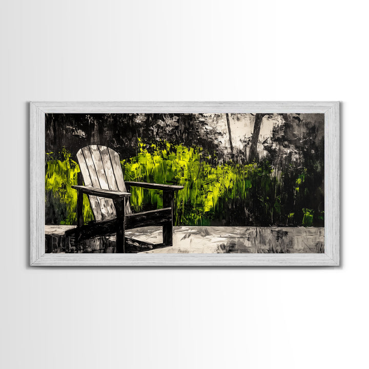 Adirondack Chair, Rustic Decor, Outdoor Art, Nature Print, Cabin Wall Art, Country Home Decor, Farmhouse Wall Art, Framed Canvas Print