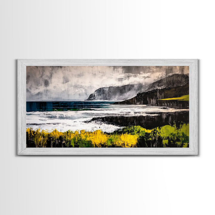 Coastal Landscape, Ocean View, Framed Canvas Print, Beach House Wall Art, Nautical Art, Minimalist Decor, Contemporary Home Art