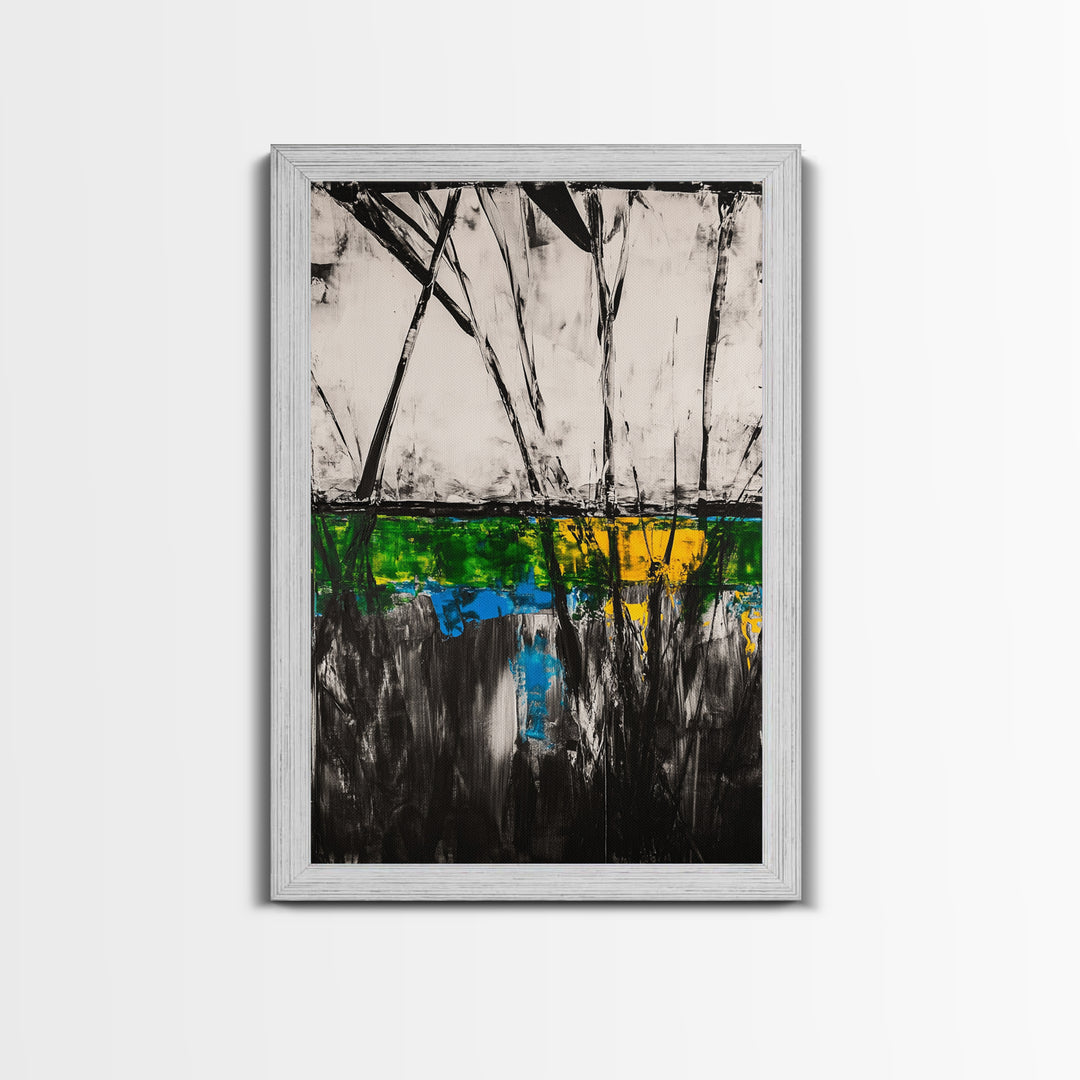 Abstract, Black and White, Modern Wall Art, Framed Canvas Print, Minimalist Art, Contemporary Decor, Unique Office Art, Home Accent